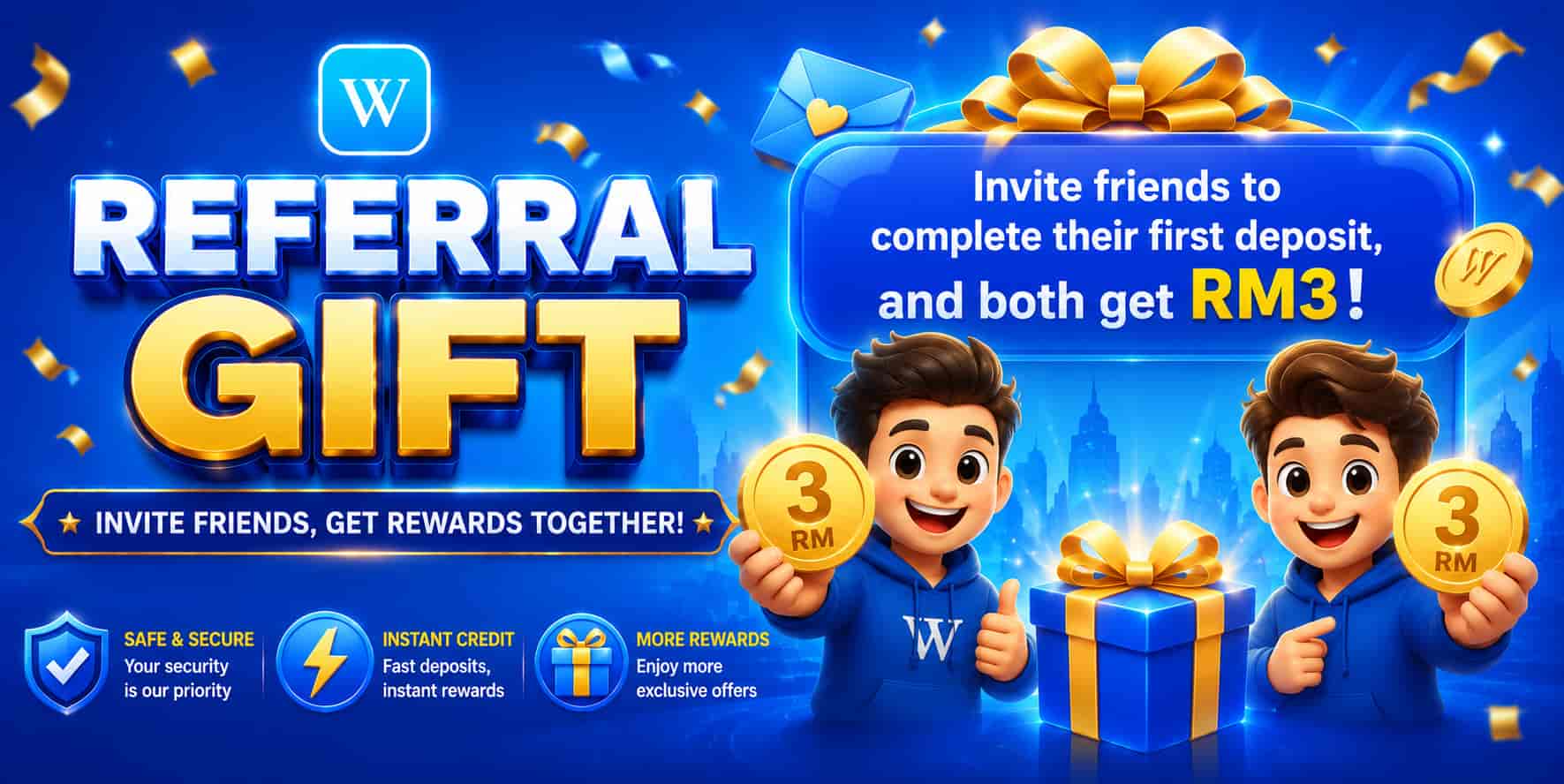 WINBOX Invite a Friend - RM3 each when your friend makes their first top-up